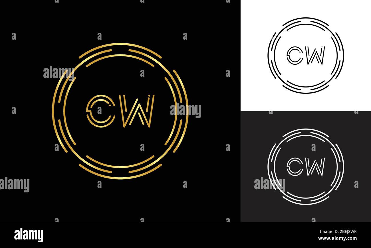 Initial CW Letter Logo Business Typography Vector Template. Digital Abstract Letter CW Logo Design Stock Vector