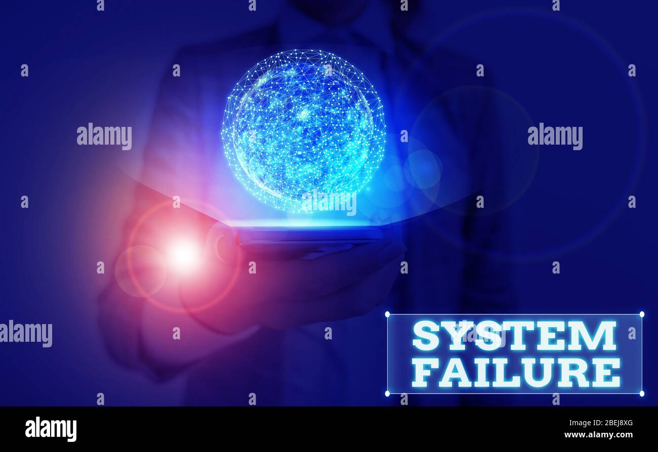 Writing note showing System Failure. Business concept for Occur because