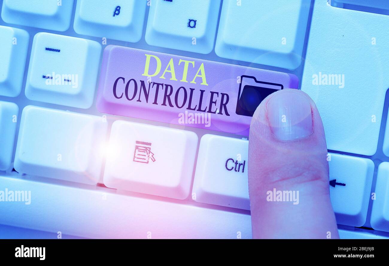 Writing note showing Data Controller. Business concept for ...