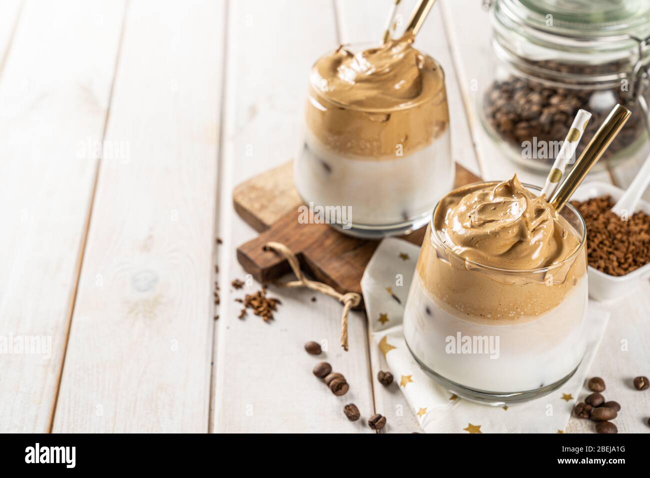 Coffee trend dalgona coffee, whipped instant coffee Stock Photo Alamy