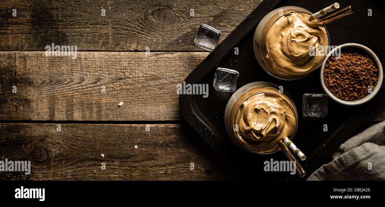 Coffee trend dalgona coffee, whipped instant coffee Stock Photo Alamy