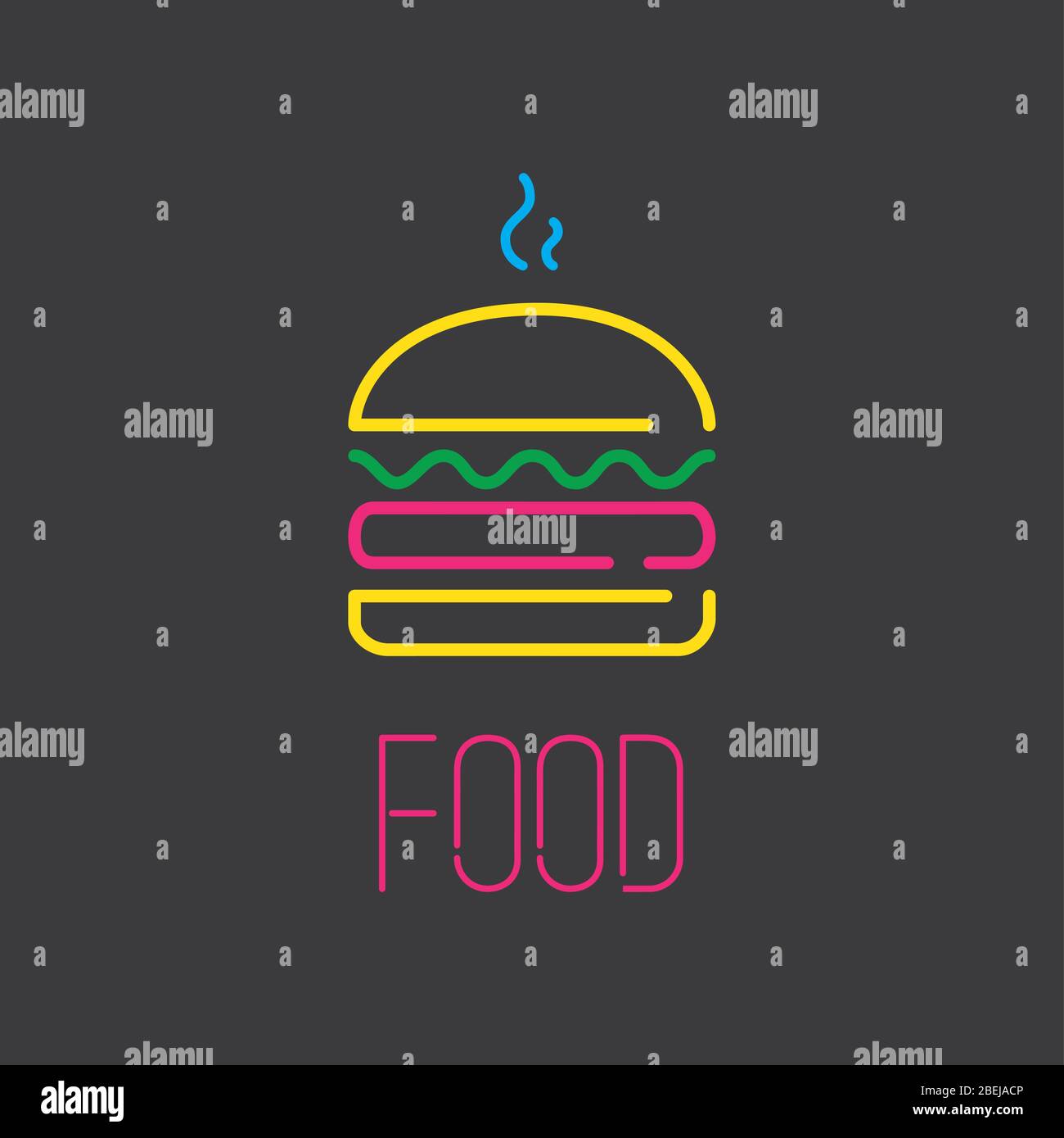 Neon icon, vector illustration design. Stock Vector