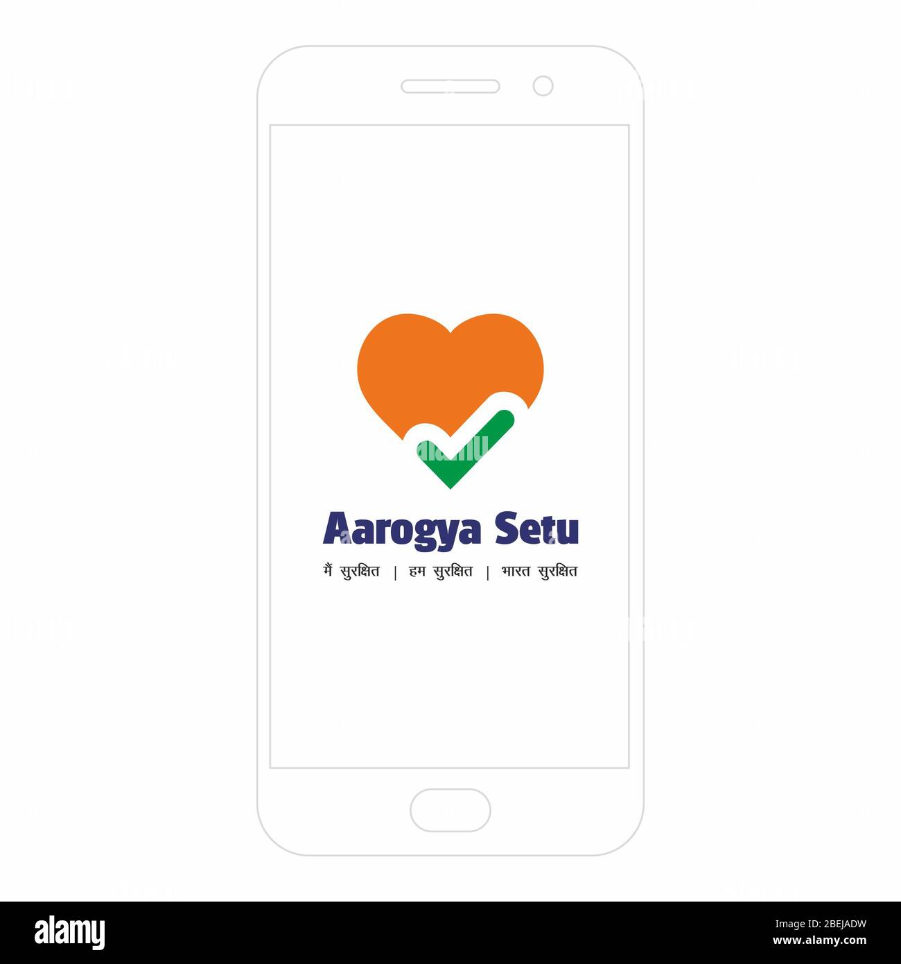 Aarogya Setu Mobile Application Logo. Indian App for  Prevention from CoronaVirus Stock Photo