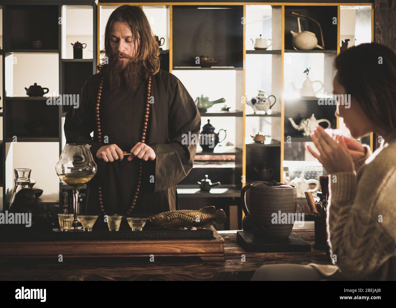 Tea ceremony is performed by tea master Stock Photo - Alamy