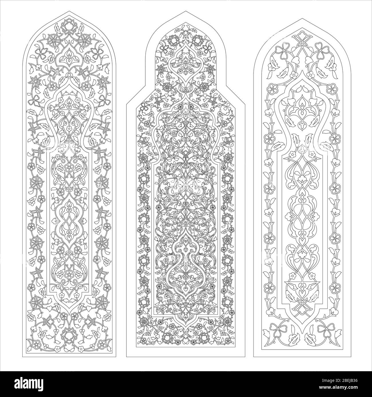 Stained glass windows on the white Stock Vector