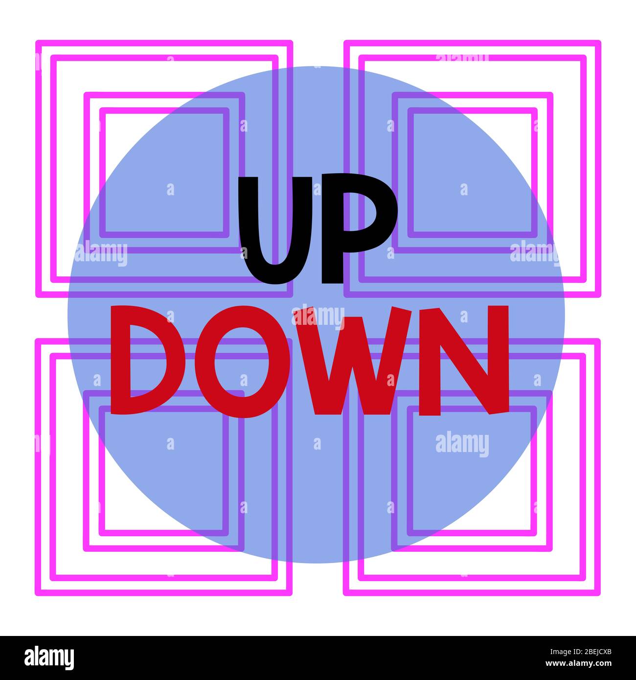 Conceptual hand writing showing Up Down. Concept meaning To look or to feel  updown Look or to feel absolutely screwed up Repetition of Geometrical Sha  Stock Photo - Alamy