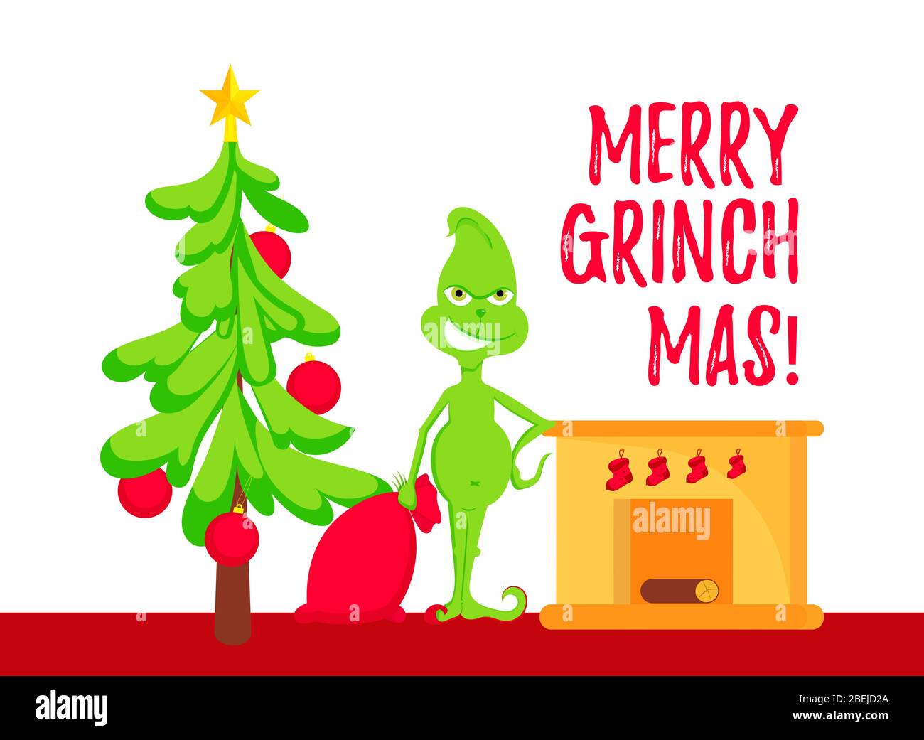 Holidays  Grinch Art_  Grinch Evil Xmas Tree 