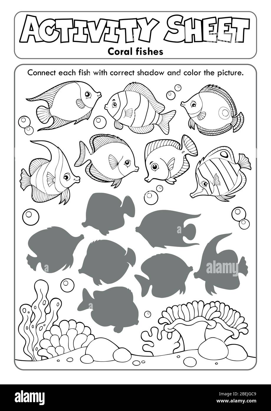 Activity sheet topic image 7 - eps10 vector illustration. Stock Vector