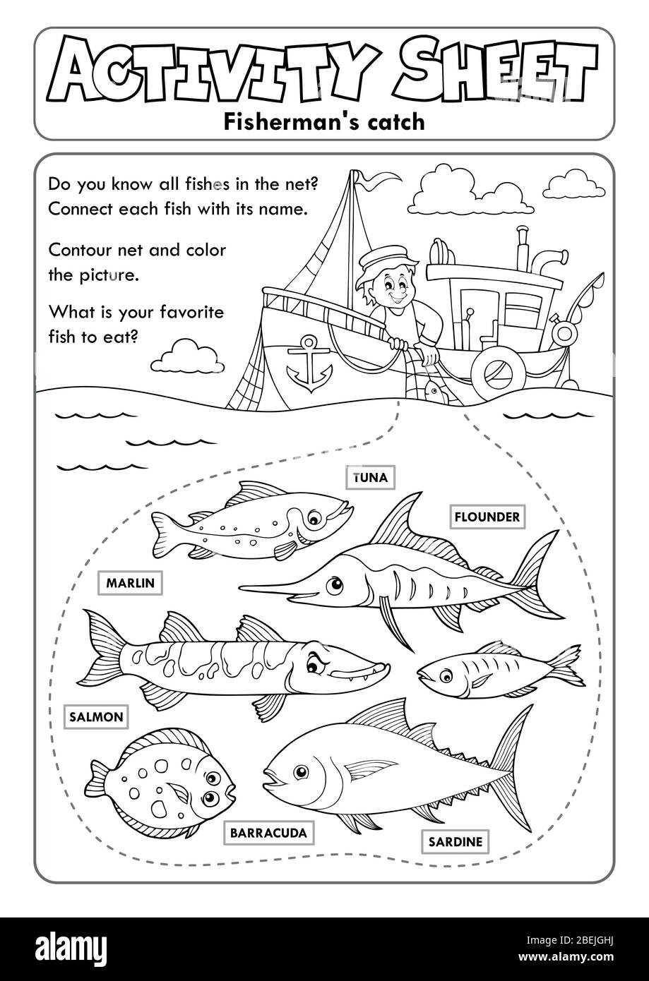Activity sheet topic image 8 - eps10 vector illustration. Stock Vector