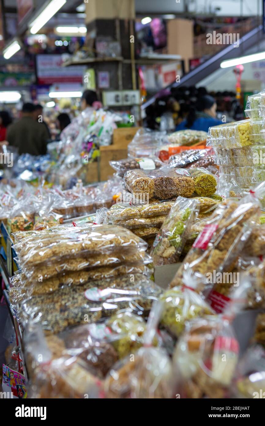 Food stall at Warorot market Stock Photo