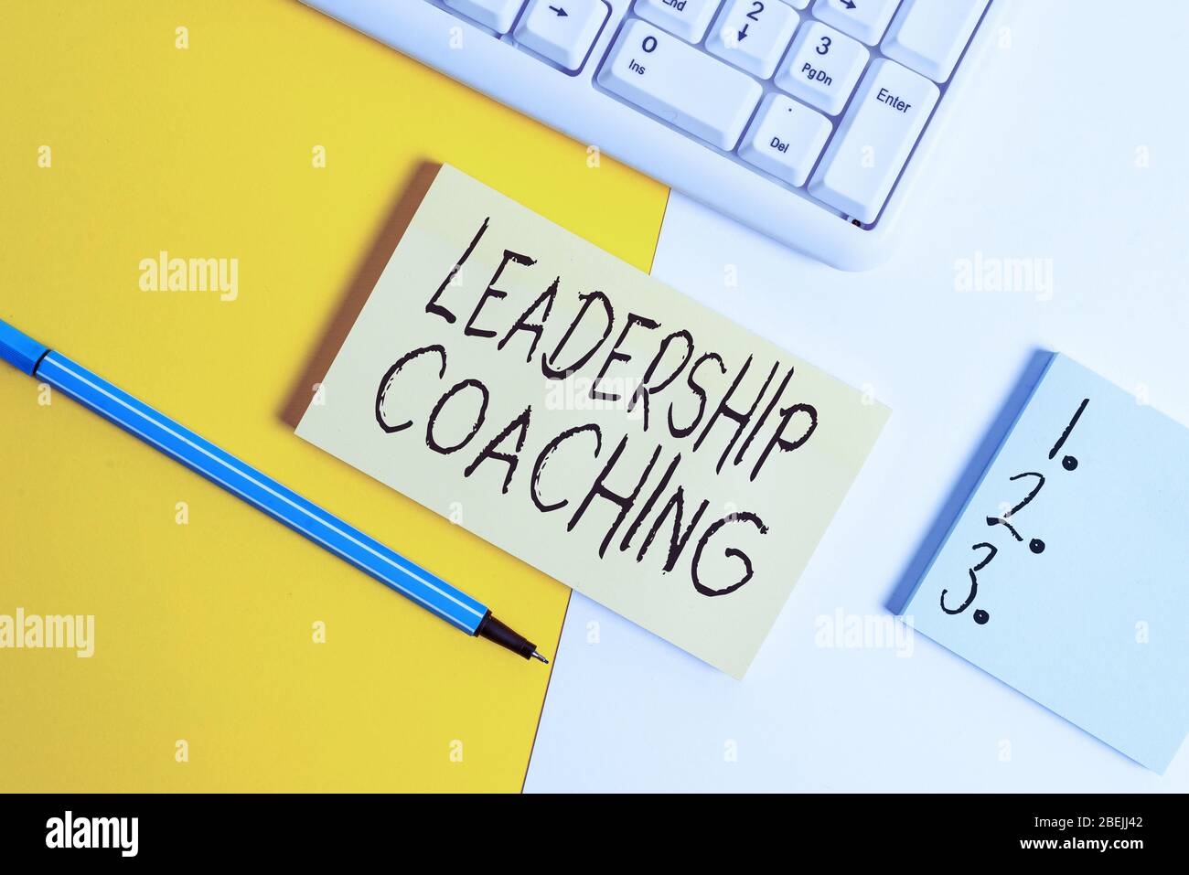 Writing note showing Leadership Coaching. Business concept for ...