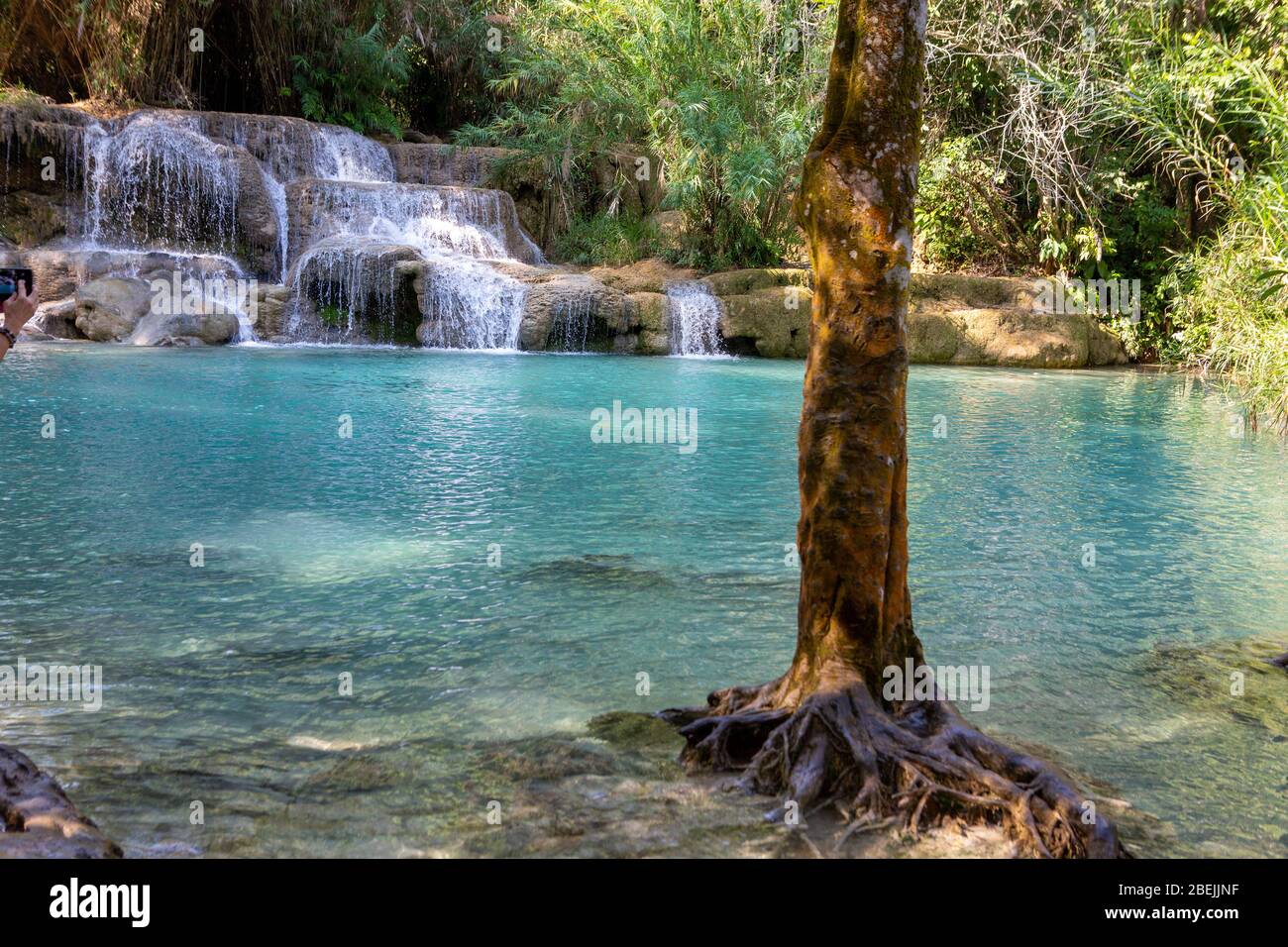 Kuang Si Waterfalls Stock Photo