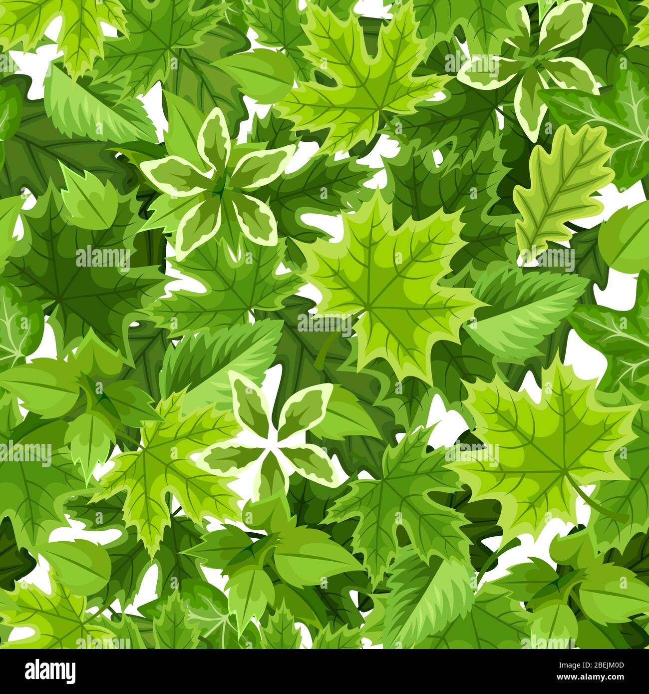 Vector seamless background texture with green leaves Stock Vector Image ...