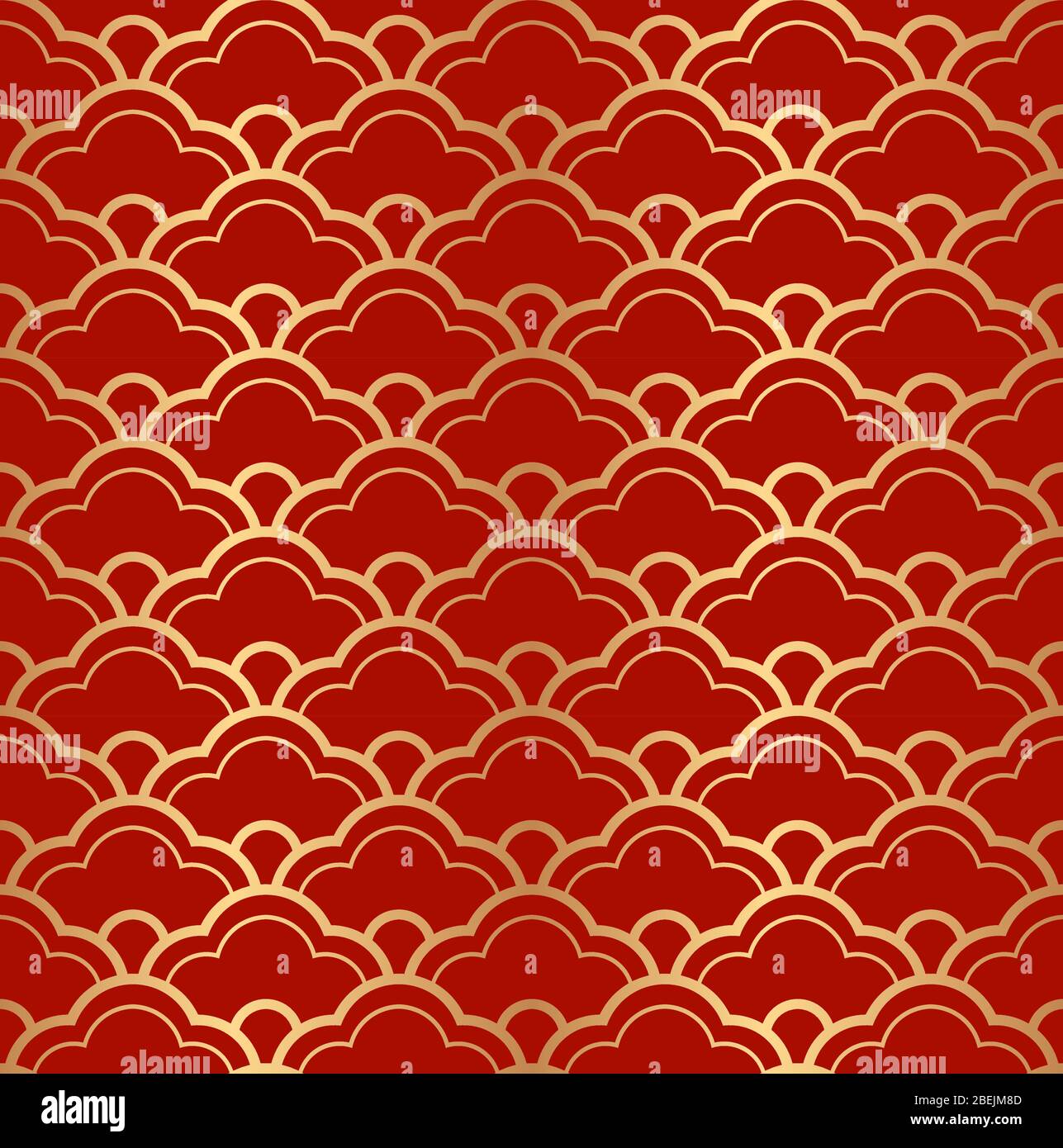 Decorative abstract golden seamless pattern on a red background ...