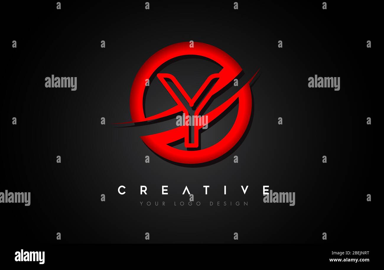 Letter Y Logo With A Red Circle Swoosh Design Creative Uppercase Letter Design Vector Illustration Stock Vector Image Art Alamy