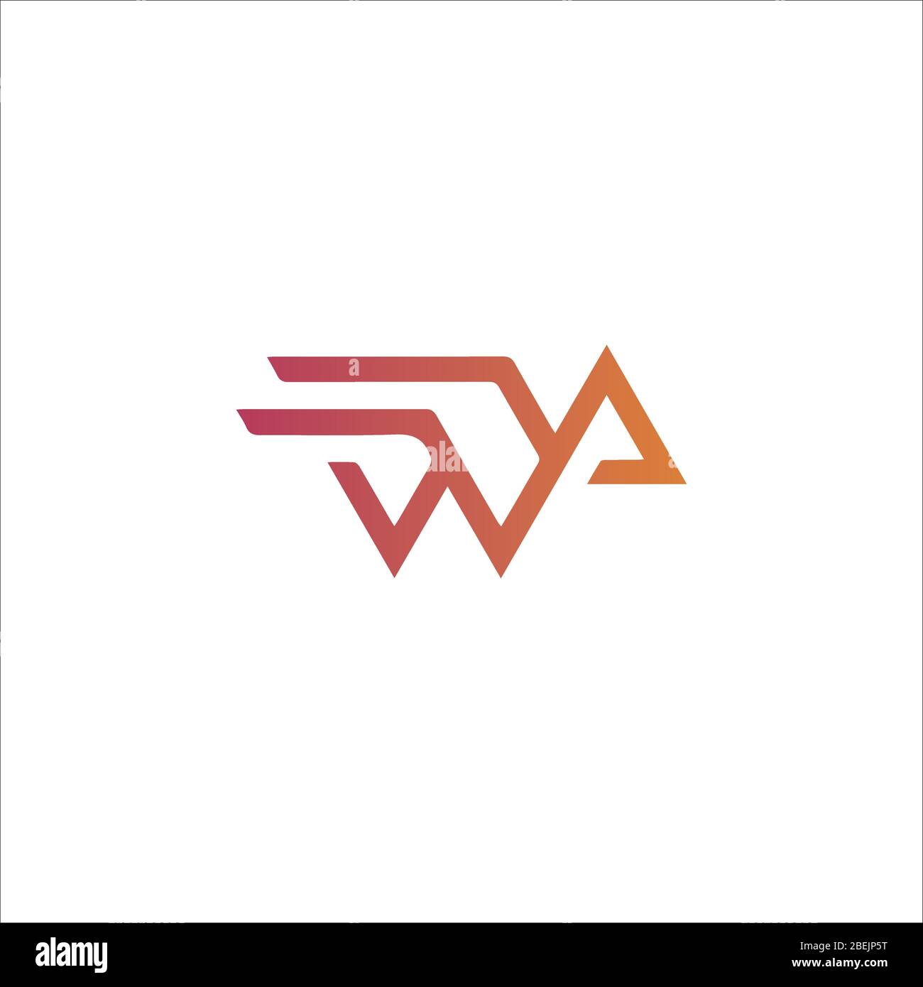 Initial letter wp logo or pw logo vector design templates Stock Vector