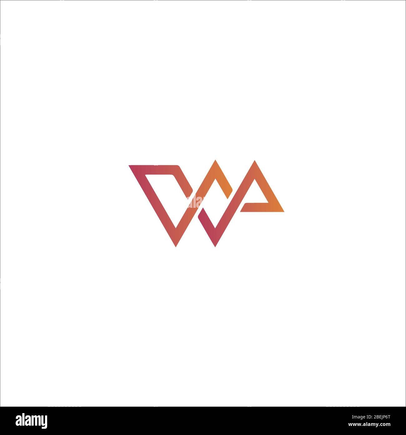 Initial letter wp logo or pw logo vector design templates Stock Vector