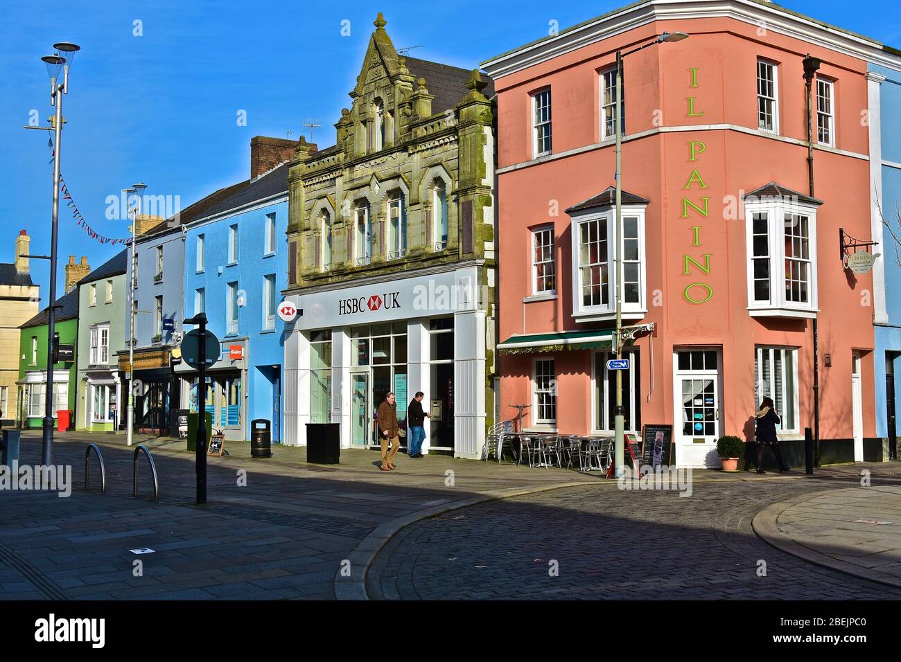 A Collection Of Colourful Restored Old Buildings In Bridgend Town a-collection-of-colourful-restored-old-buildings-in-bridgend-town
