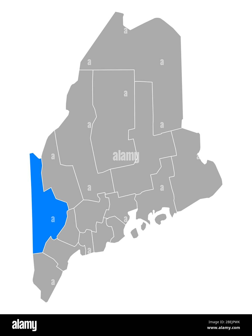 Map of Oxford in Maine Stock Photo Alamy