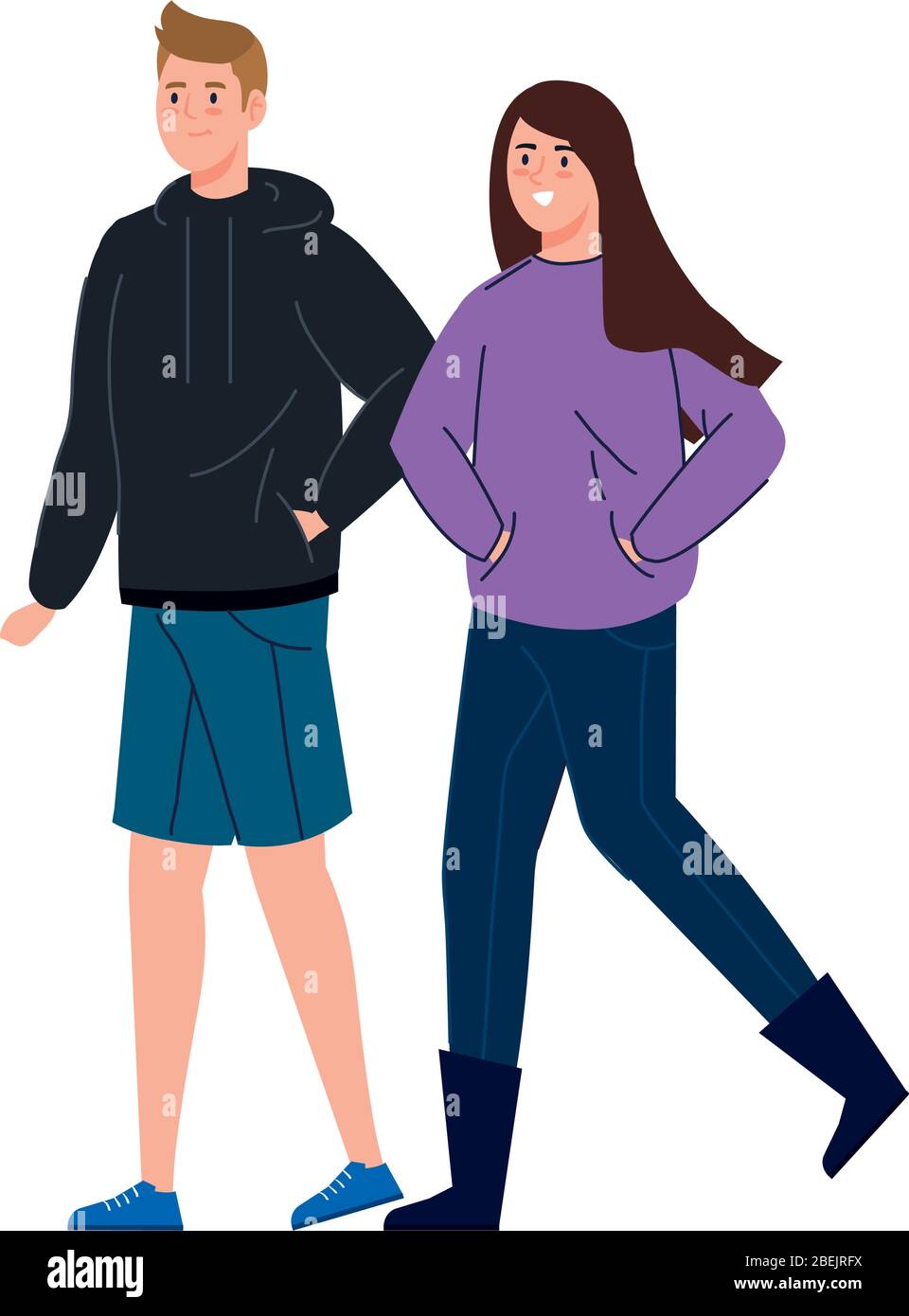 young couple walking isolated icon Stock Vector Image & Art - Alamy