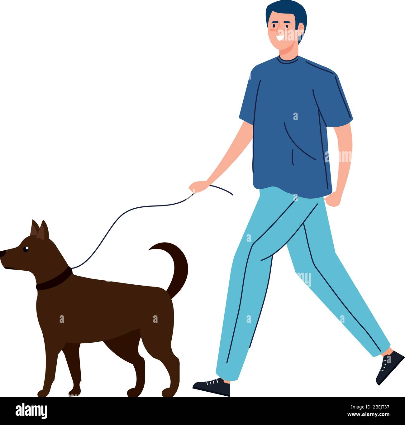 man walking with dog isolated icon Stock Vector Image & Art - Alamy