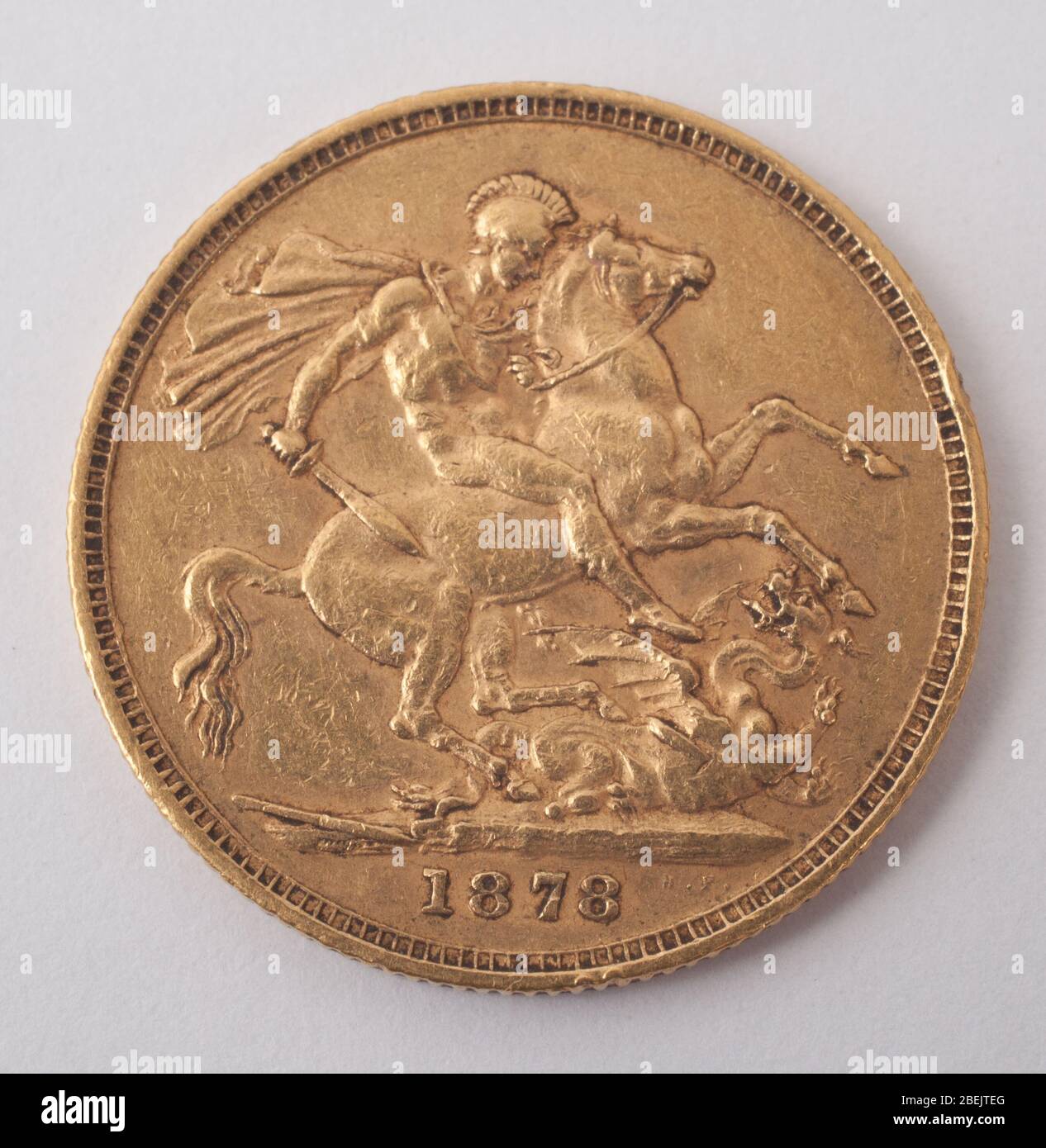 An English Gold Sovereign dated 1878 from the reign of Queen Victoria Stock Photo