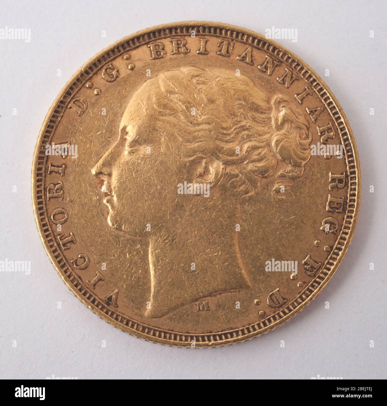 An English Gold Sovereign dated 1878 with Queen Victoria's head Stock Photo