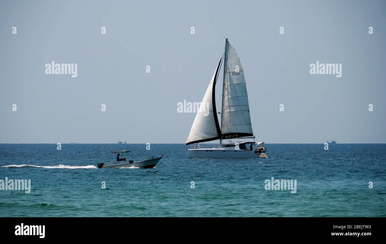 Luxury yacht in the turquoise sea Stock Photo