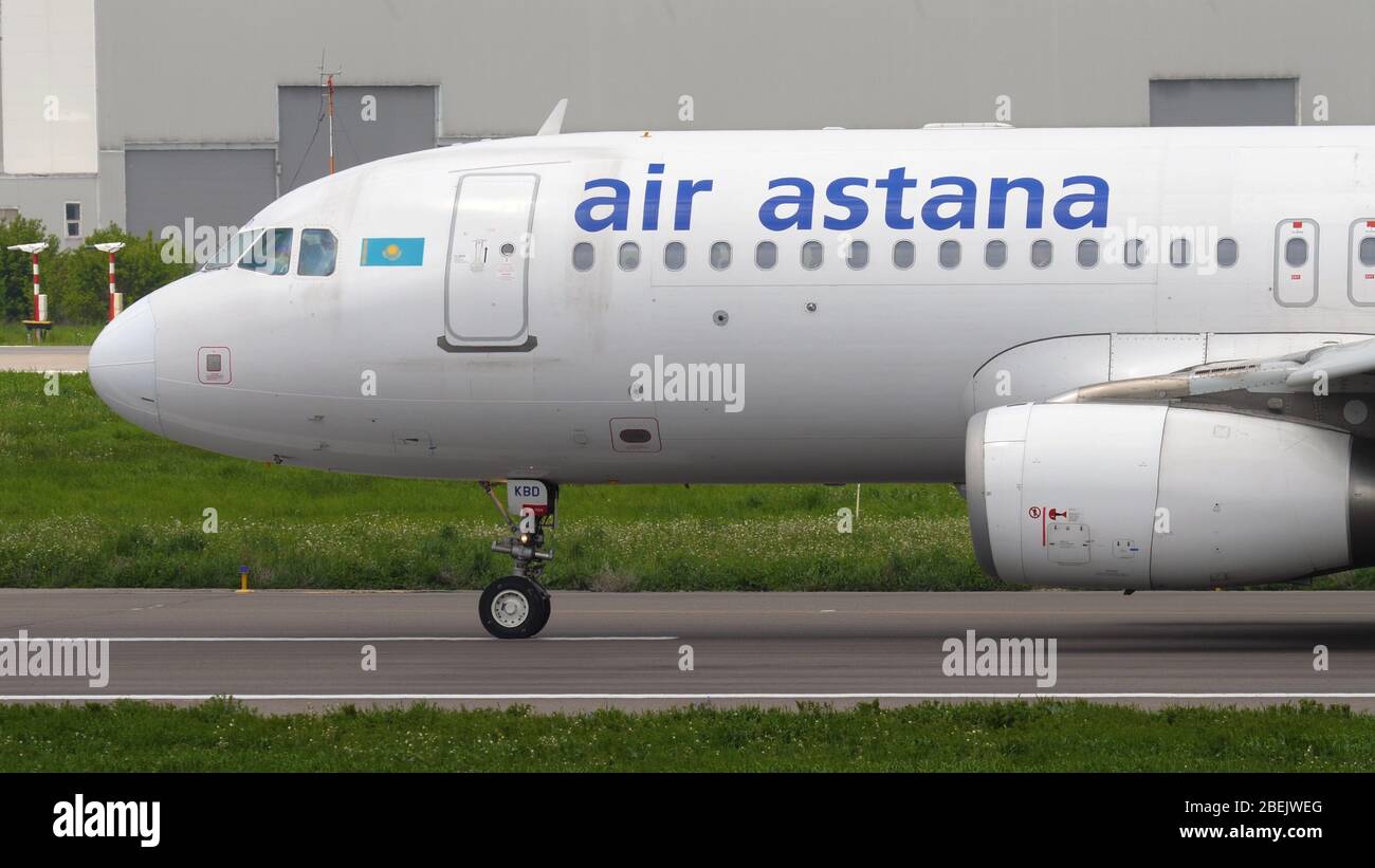 Air Astana Airbus A320 taxiing Stock Photo