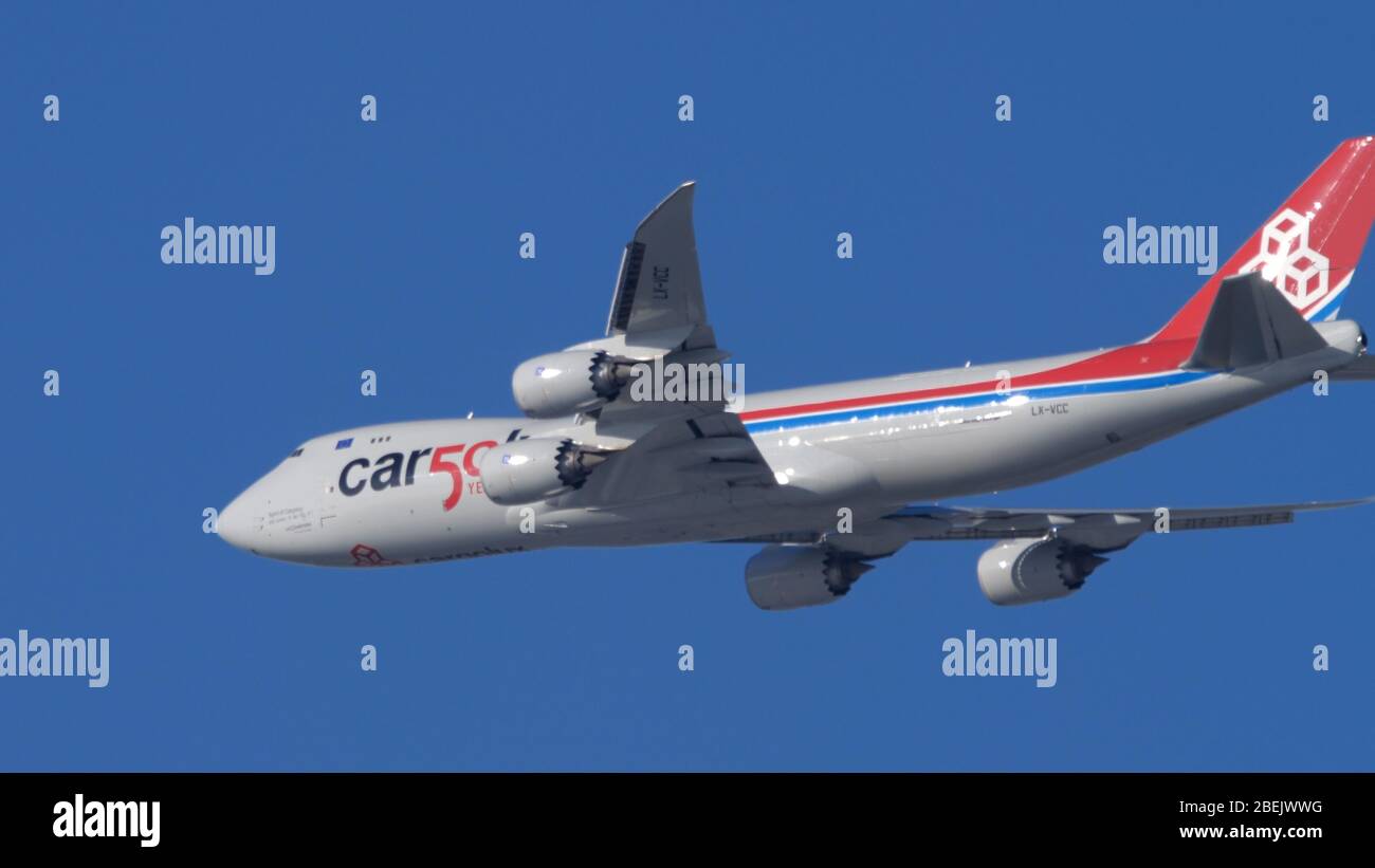 Cargolux Boeing 747 approaching Stock Photo