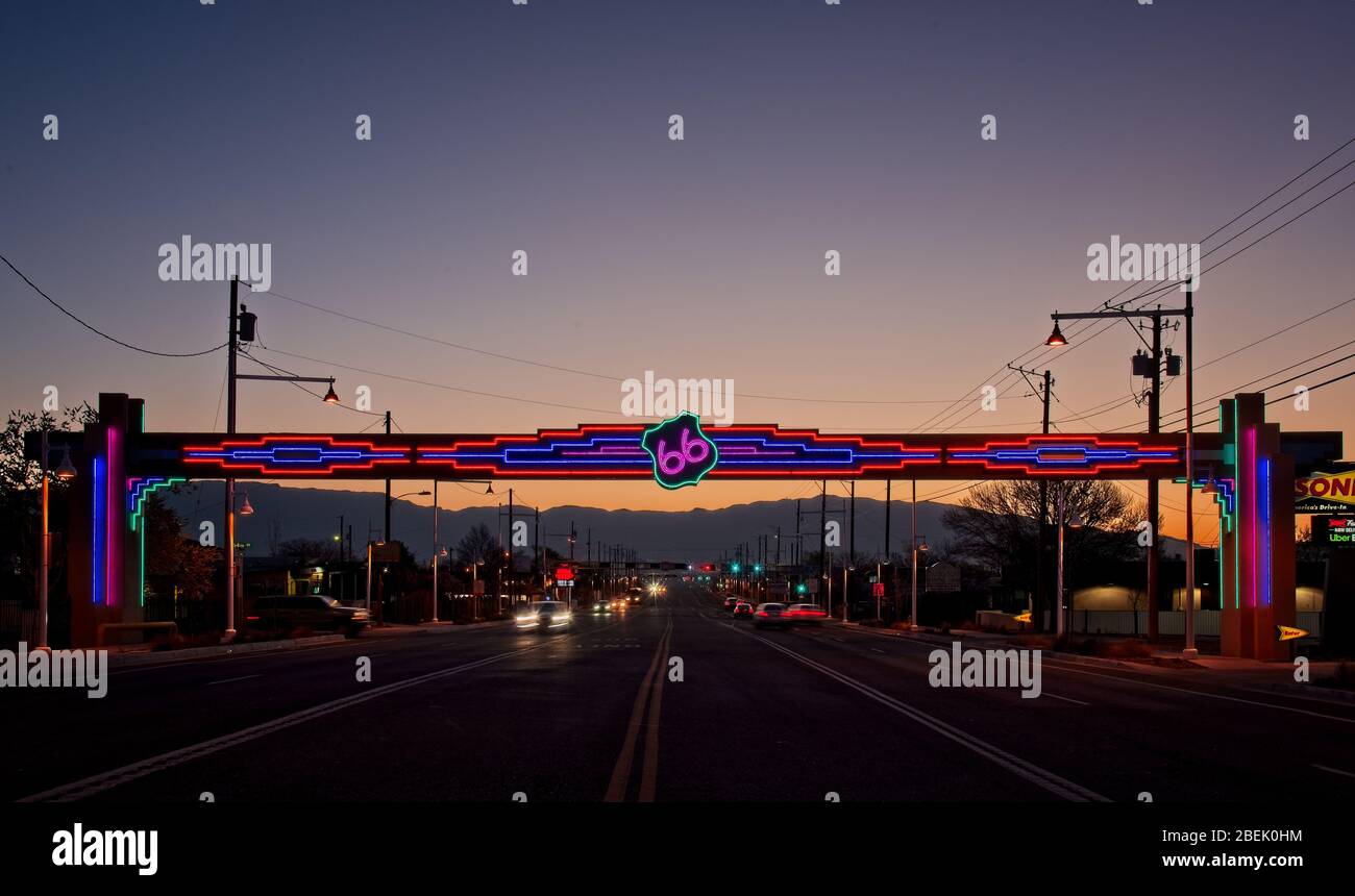 Albuquerque route 66 neon hires stock photography and images Alamy