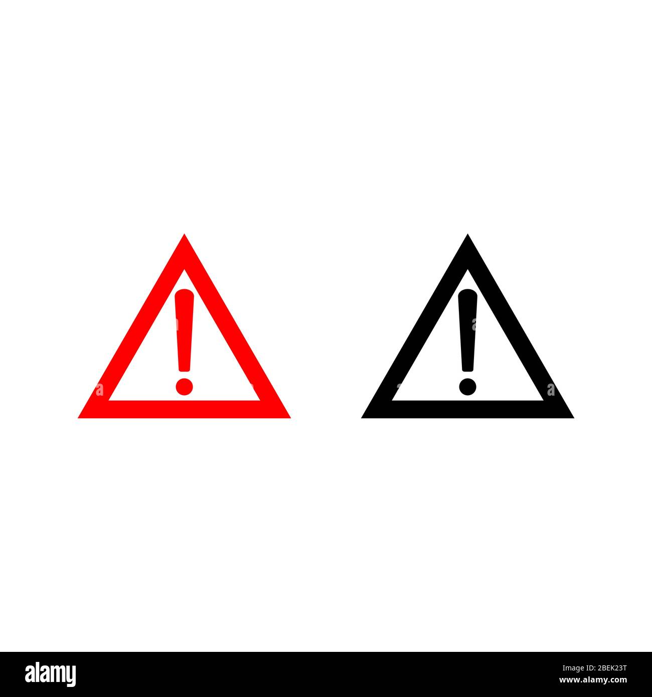 Hazard warning attention sign with exclamation mark symbol vector ...