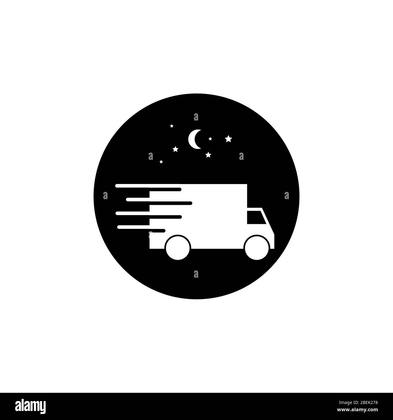 Fast shipping delivery truck vector graphic design template Stock ...