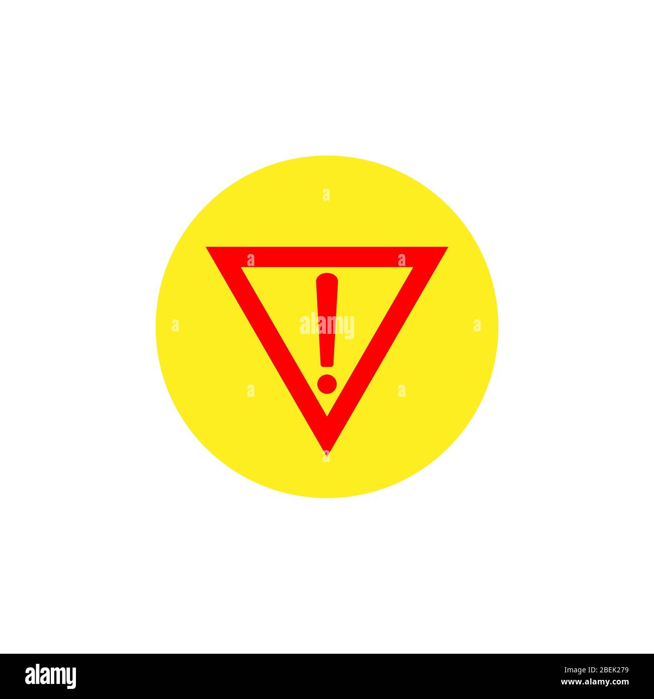 Hazard warning attention sign with exclamation mark symbol vector ...