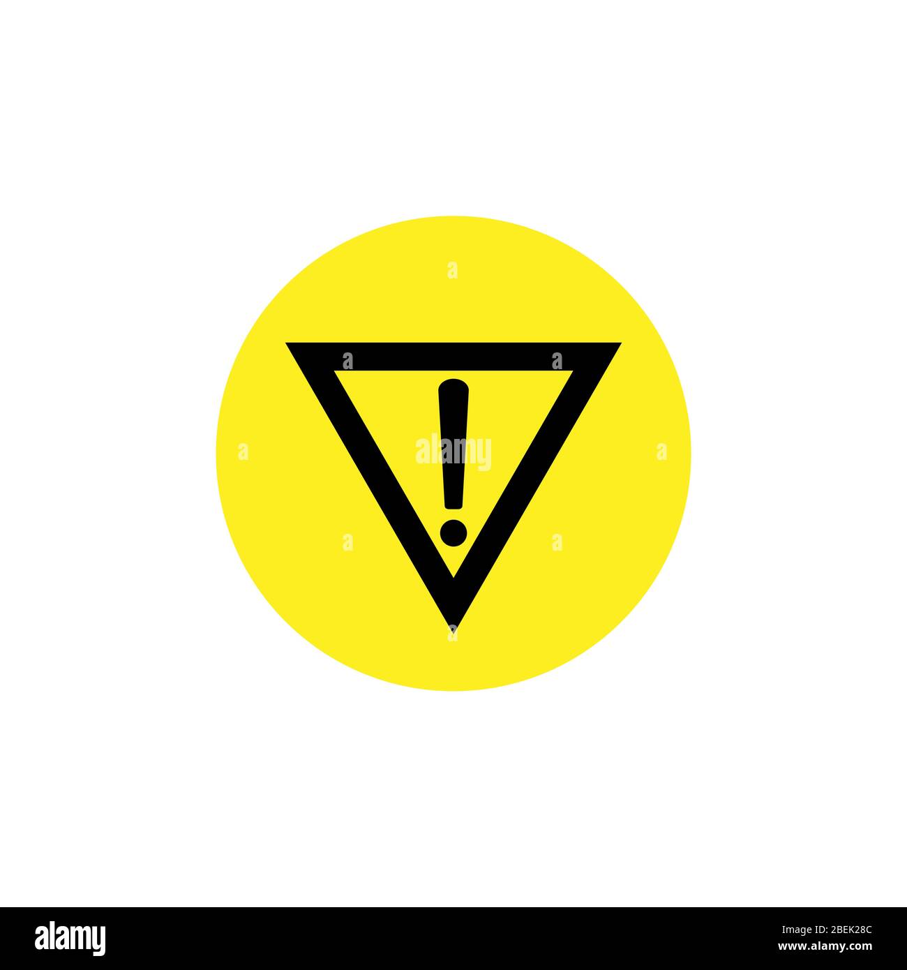 Hazard warning attention sign with exclamation mark symbol vector ...