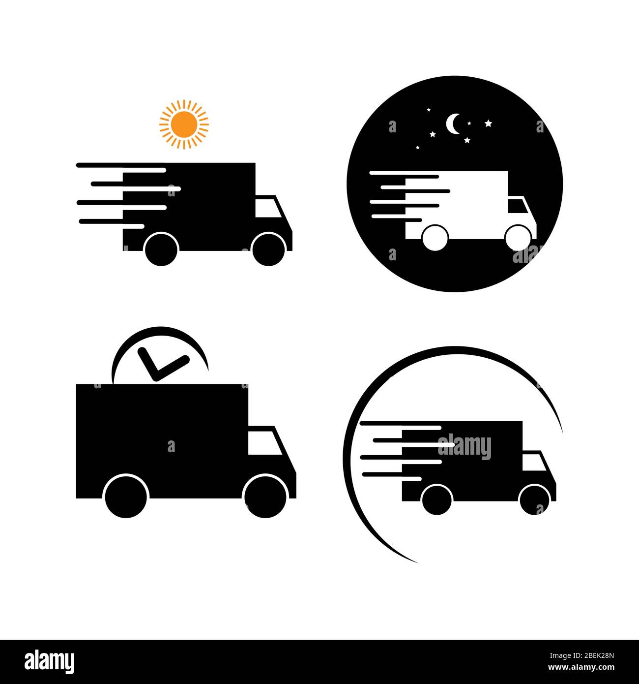 Fast shipping delivery truck vector graphic design template Stock ...
