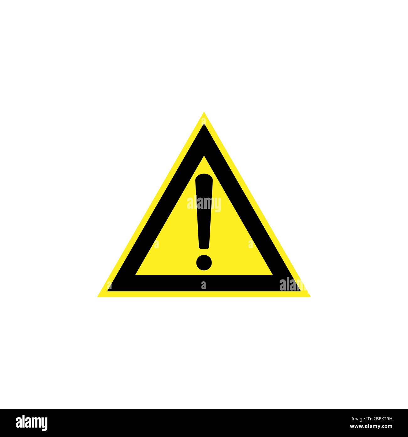 Hazard warning attention sign with exclamation mark symbol vector ...
