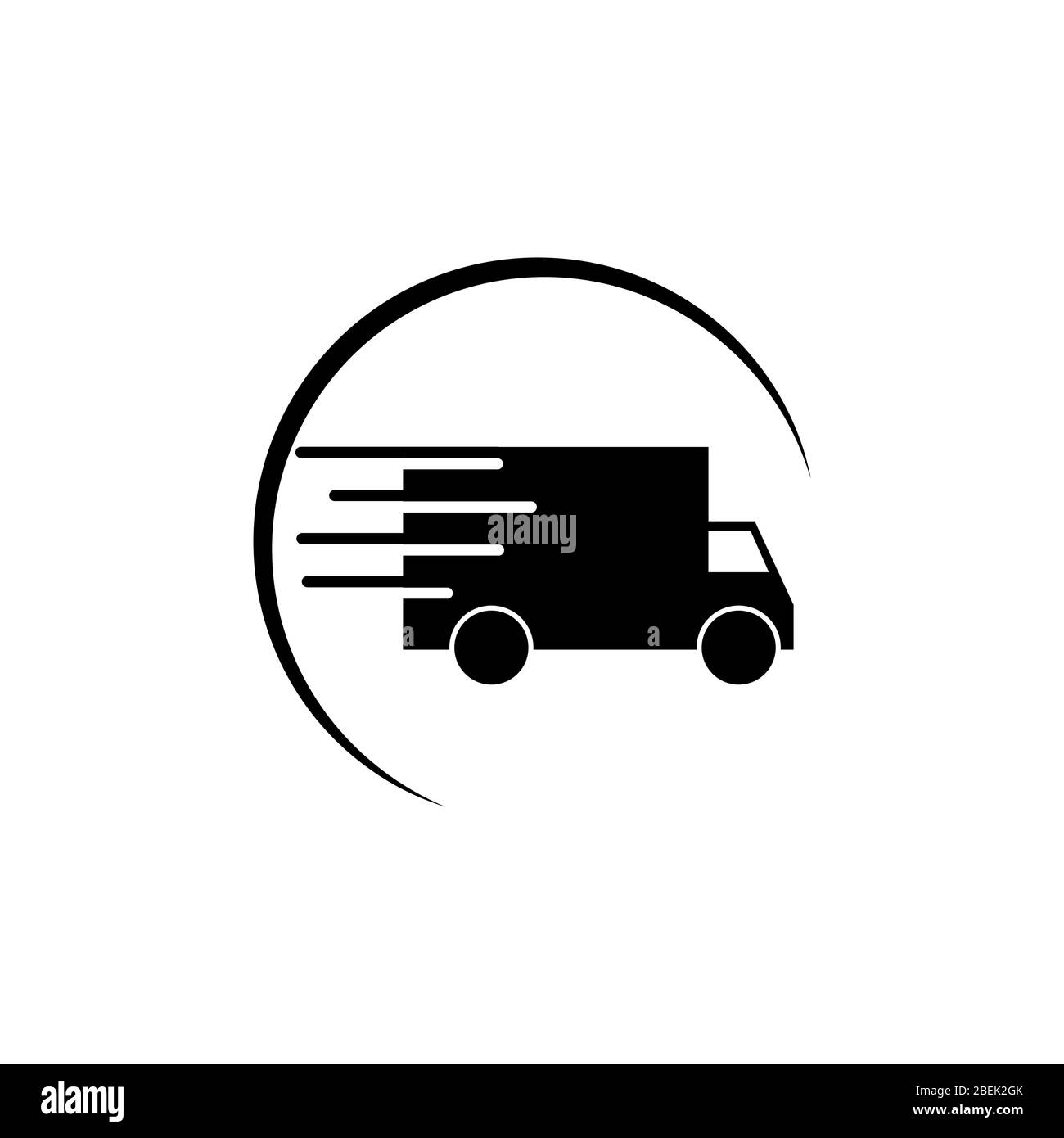 Fast shipping delivery truck vector graphic design template Stock ...