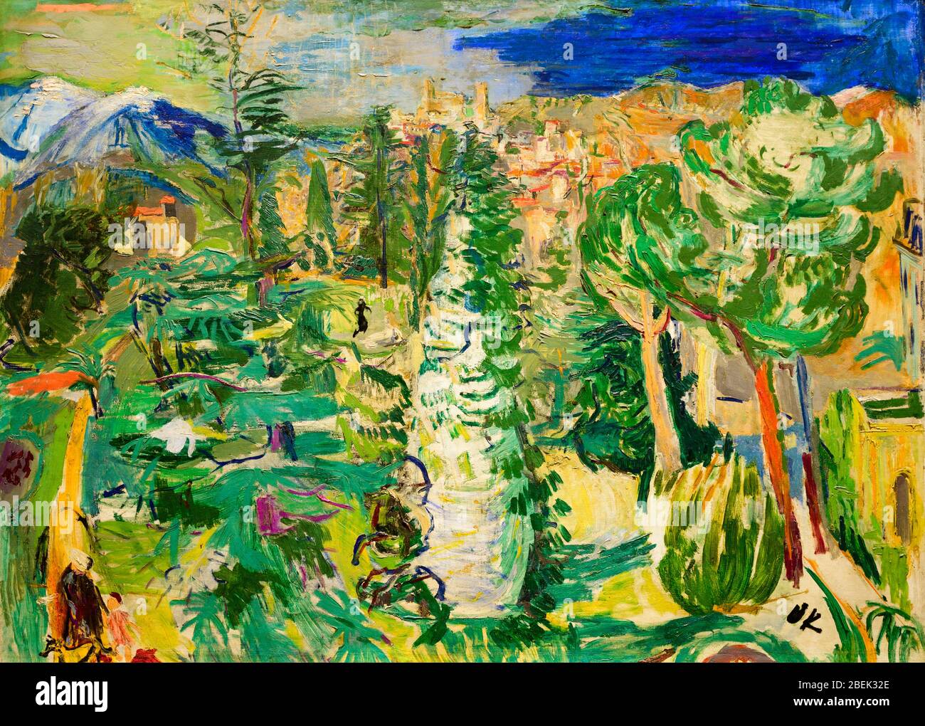 'View of Vernet-les-Bains' (1925) by Oskar Kokoschka (1886–1980). Stock Photo