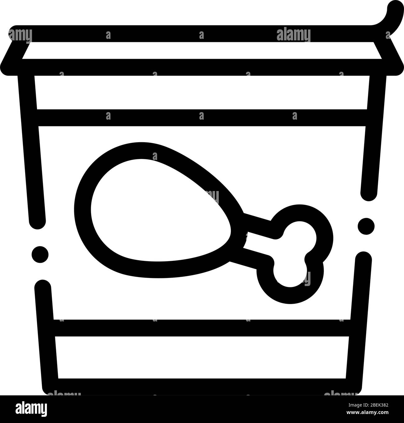 bucket of chicken legs icon vector outline illustration Stock Vector ...