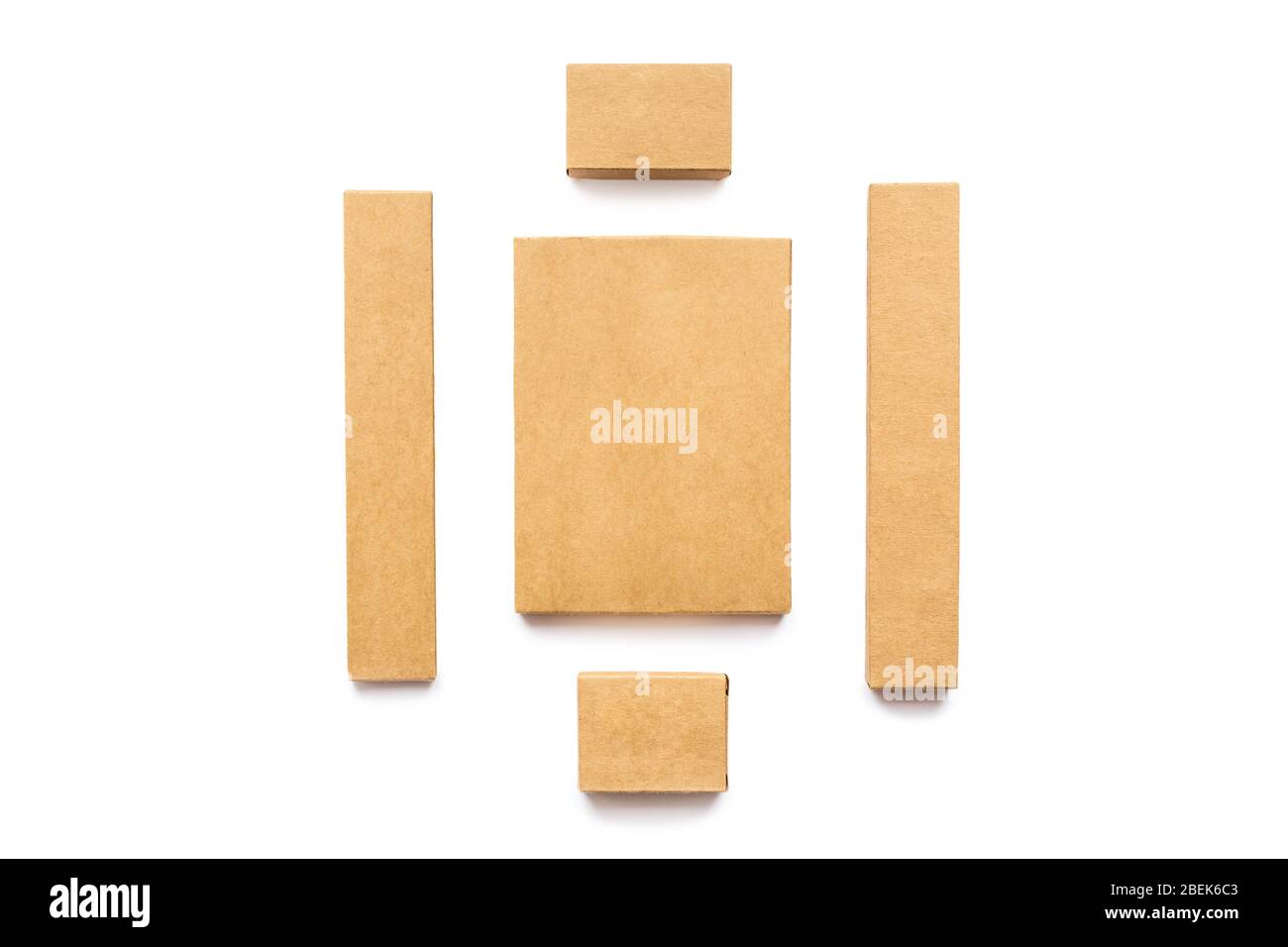 Download Mockup Of Blank Cardboard Boxes Isolated On A White Background Stock Photo Alamy