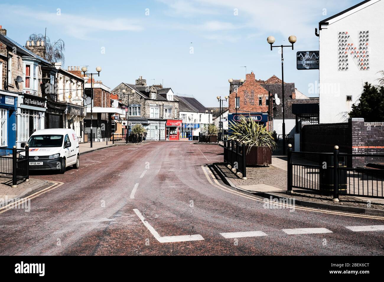 Empty High Street during Covid-19, Spennymoor, County Durham, England, UK Stock Photo