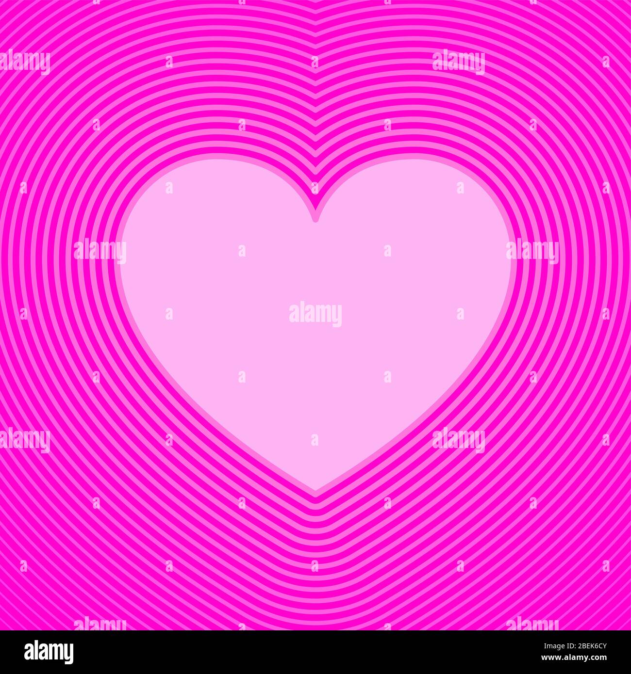 Pink heart symbol with offset lines. Template for use as a background or for a greeting card. The heart shape is an ideograph used to express emotions Stock Photo