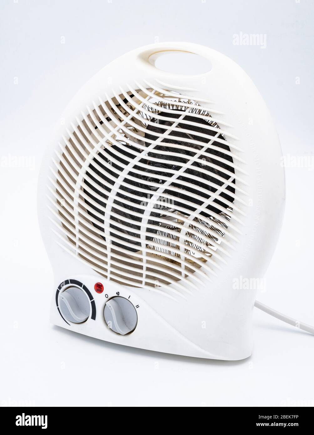 Electric fan heater cut out isolated on white background Stock Photo