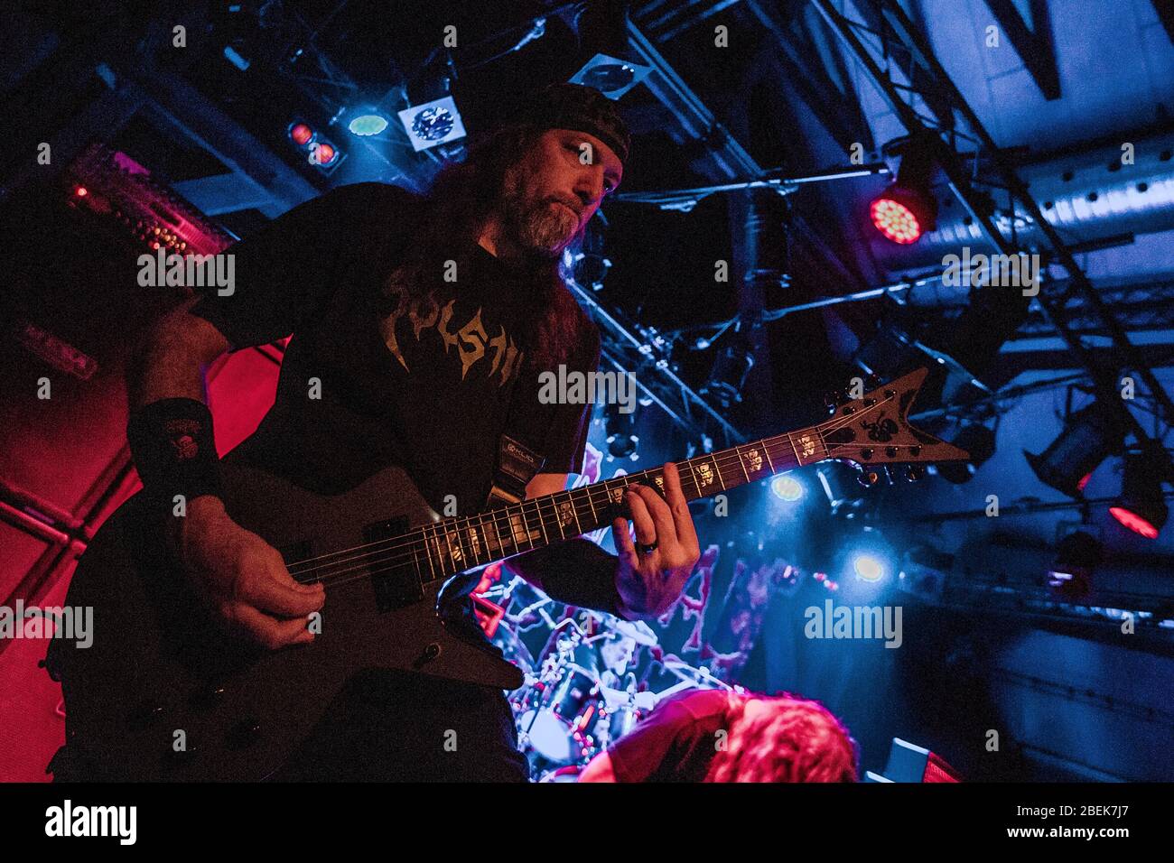 Kolding, Denmark. 15th, February 2018. The American death metal band Cannibal Corpse performs a live concert at Godset in Kolding. Here vocalist George Fisher a.k.a. Corpsgrinder is seen live on stage. (Photo credit: Gonzales Photo - Lasse Lagoni). Stock Photo