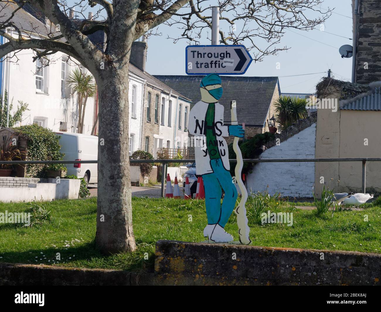 A town deserted during Covid pandemic Newquay Cornwall UK Stock Photo