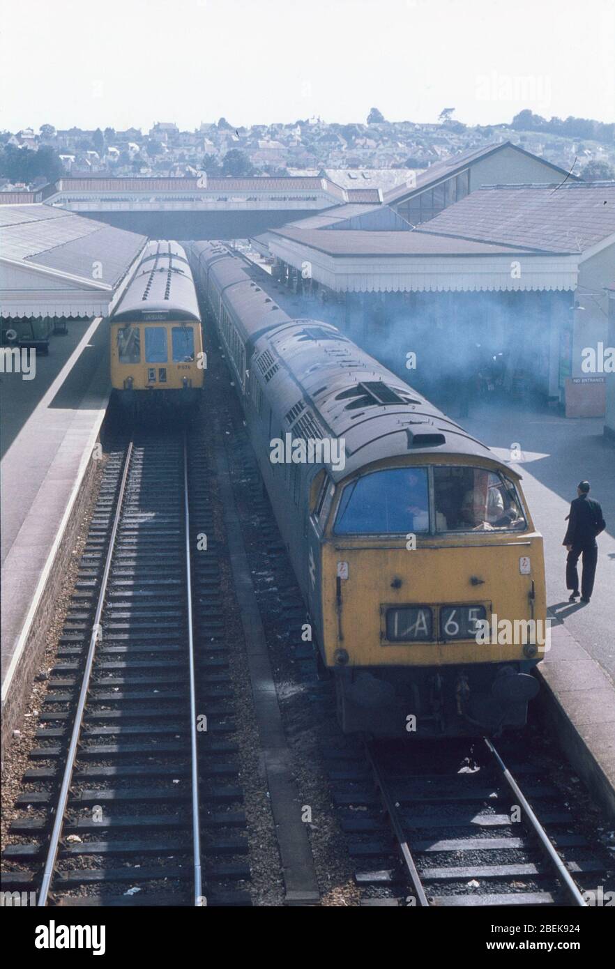 1974, scene on British Railways, UK, Paignton station, south west England Stock Photo