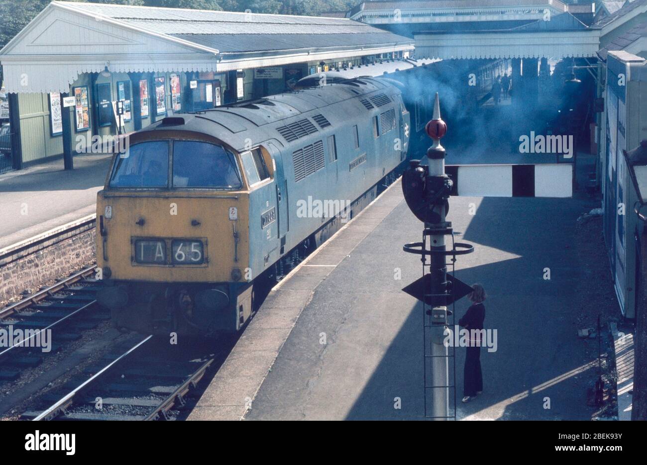 1974, scene on British Railways, UK, Paignton station, south west England Stock Photo