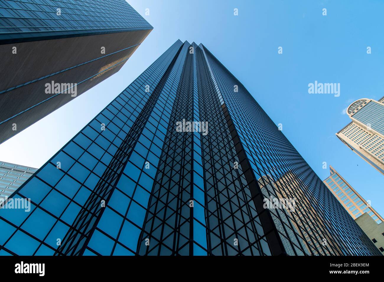 Dallas, Texas, USA. Downtown. Bank of America Plaza is a 72-story, 280.7 m (921 ft) late-modernist skyscraper located in the Main Street District in t Stock Photo