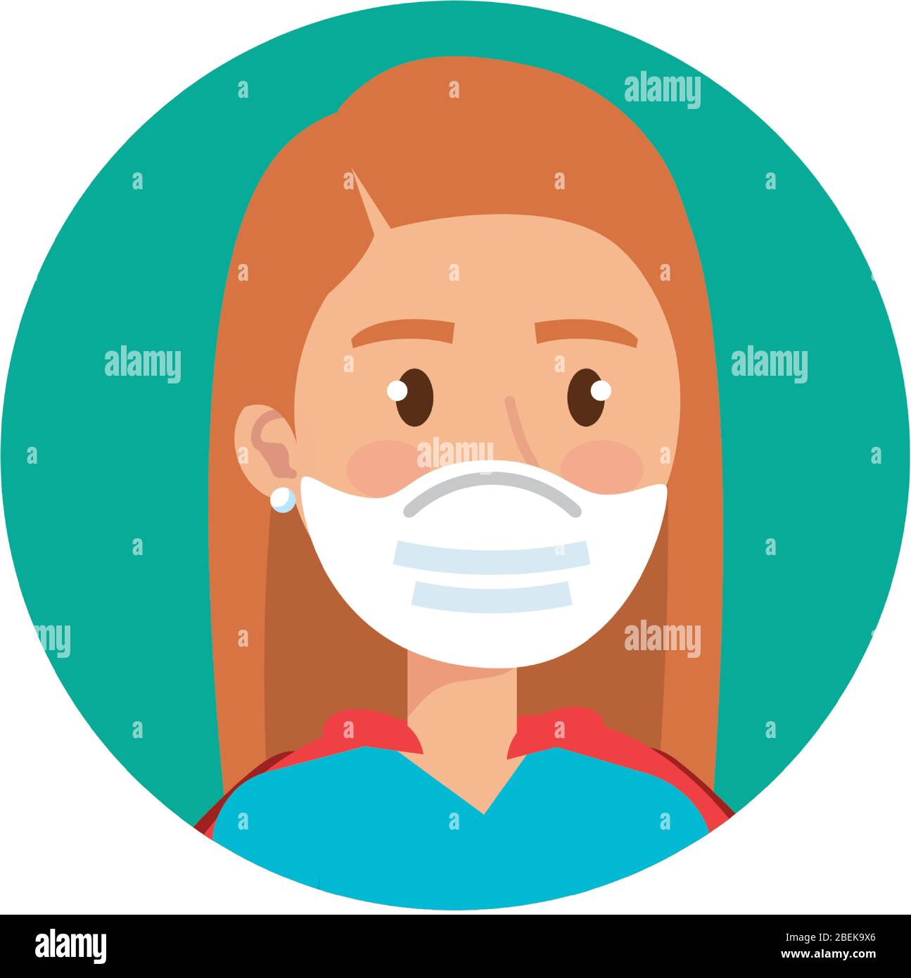 super female paramedic with face mask and hero cloak Stock Vector Image ...